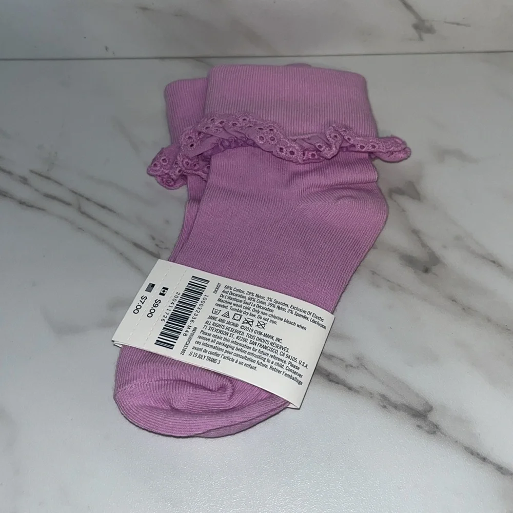 NWT Janie and Jack light purple ruffle socks 2T-3